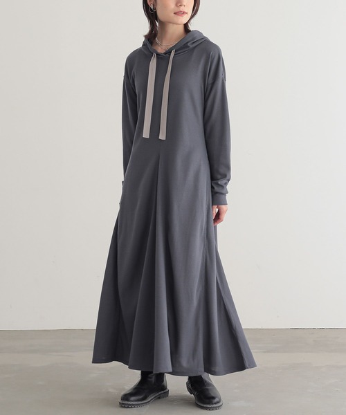 n'OrLABEL（ノアールレーベル）の「【吸水速乾・イージーケア】ワッフルフードワンピース（ワンピース・レディース・ブルー/ブラック・2/1）」の9枚目の写真