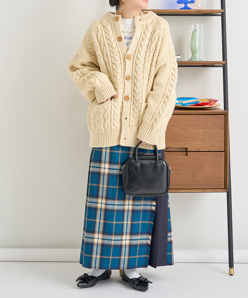 フィッシャーマンニットカーディガン/ケーブルニットカーディガン
