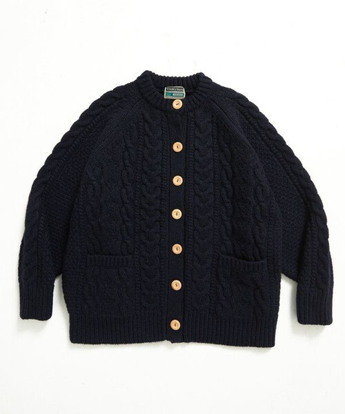 フィッシャーマンニットカーディガン/ケーブルニットカーディガン