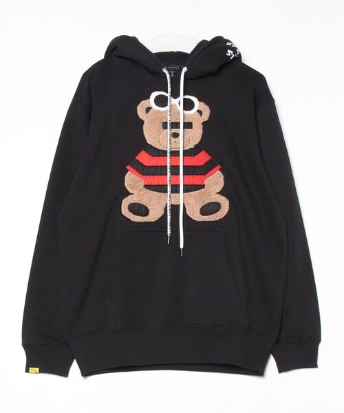 STUD MUFFIN（スタッドマフィン）の「STUD MUFFIN/スタッドマフィン/裏毛起毛 カートべアボアパッチワーク& ロゴプリント プルパーカー（パーカー・メンズ・ブラック/ベージュ/グレー・2/3/4）」の11枚目の写真