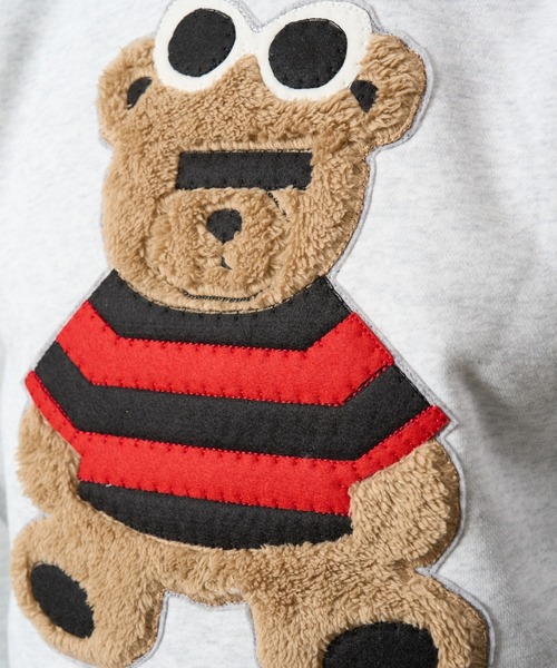 STUD MUFFIN（スタッドマフィン）の「STUD MUFFIN/スタッドマフィン/裏毛起毛 カートべアボアパッチワーク& ロゴプリント プルパーカー（パーカー・メンズ・ブラック/ベージュ/グレー・2/3/4）」の18枚目の写真