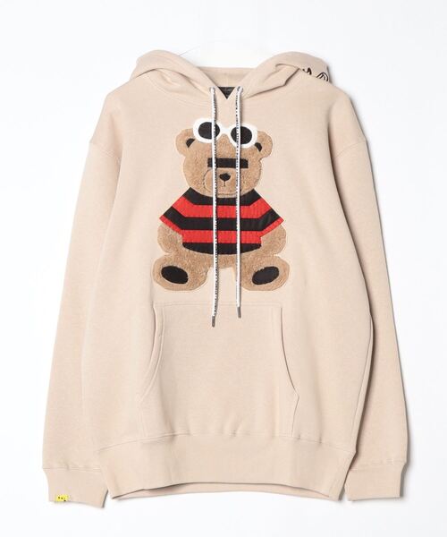 STUD MUFFIN（スタッドマフィン）の「STUD MUFFIN/スタッドマフィン/裏毛起毛 カートべアボアパッチワーク& ロゴプリント プルパーカー（パーカー・メンズ・ブラック/ベージュ/グレー・2/3/4）」の22枚目の写真