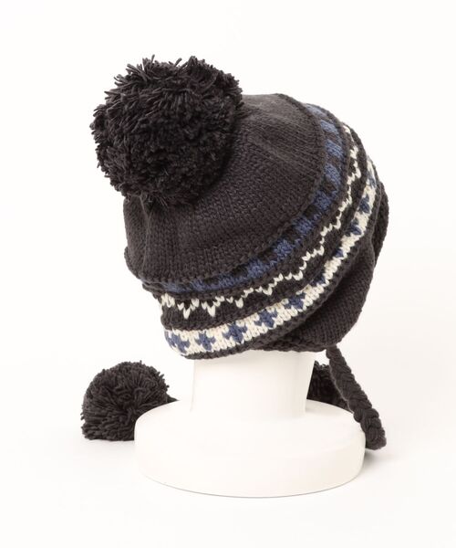 AsRiRe（アスリレイ）の「25aw ノルディック柄　ポンポンニットイヤーキャップ（ニットキャップ/ビーニー・レディース・ブラック/ホワイト/ブラウン・M）」の15枚目の写真