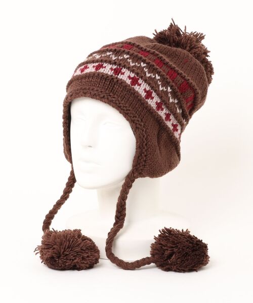 AsRiRe（アスリレイ）の「25aw ノルディック柄　ポンポンニットイヤーキャップ（ニットキャップ/ビーニー・レディース・ブラック/ホワイト/ブラウン・M）」の13枚目の写真