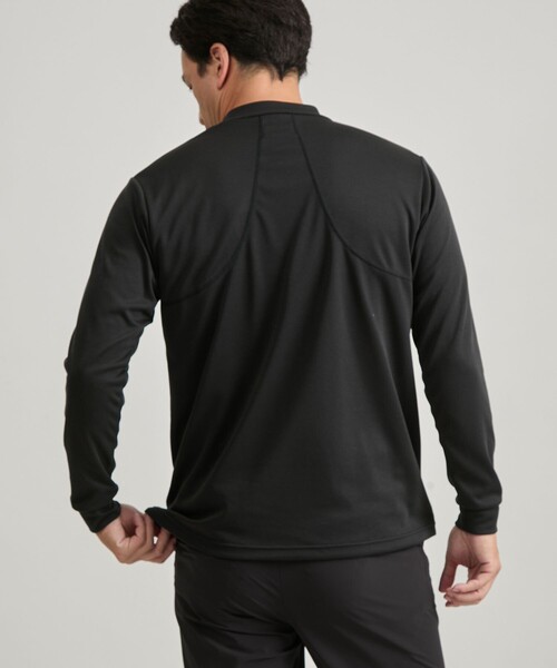 Saturdays Golf(サタデーズゴルフ)の「POLARTEC POWER DRY Moc LS Shirt(Tシャツ/カットソー・メンズ・ブラック/ホワイト・S/L/M/XL)」の4枚目の写真