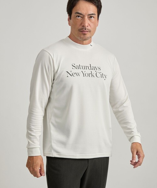 Saturdays Golf(サタデーズゴルフ)の「POLARTEC POWER DRY Moc LS Shirt(Tシャツ/カットソー・メンズ・ブラック/ホワイト・S/L/M/XL)」の1枚目の写真