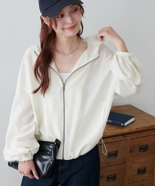 セール】【WEB限定】シアークレープフード付ブルゾン（シャツ