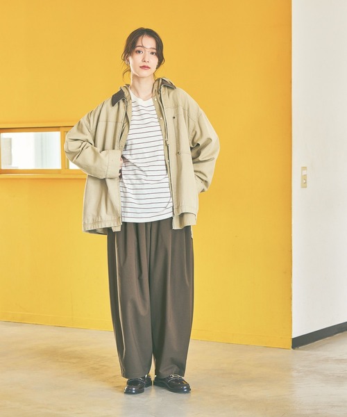 studio CLIP（スタディオクリップ）の「《days》マルチボーダーロングスリーブプルオーバー（Tシャツ/カットソー・レディース・ブラウン/オフホワイト/ベージュ/ネイビー・FREE）」の11枚目の写真