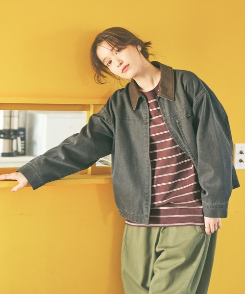 studio CLIP（スタディオクリップ）の「《days》マルチボーダーロングスリーブプルオーバー（Tシャツ/カットソー・レディース・ブラウン/オフホワイト/ベージュ/ネイビー・FREE）」の18枚目の写真