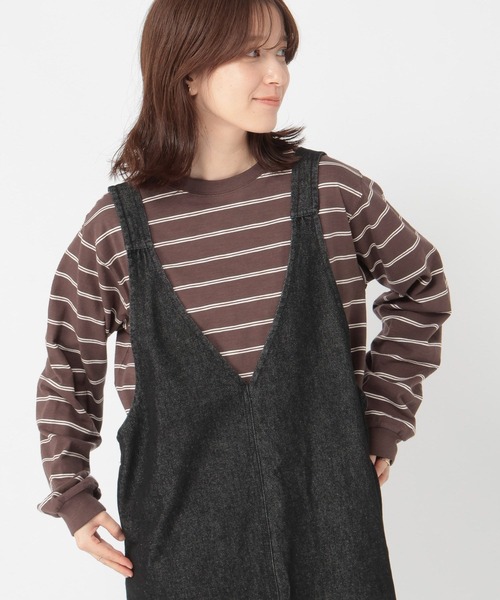 studio CLIP（スタディオクリップ）の「《days》マルチボーダーロングスリーブプルオーバー（Tシャツ/カットソー・レディース・ブラウン/オフホワイト/ベージュ/ネイビー・FREE）」の22枚目の写真
