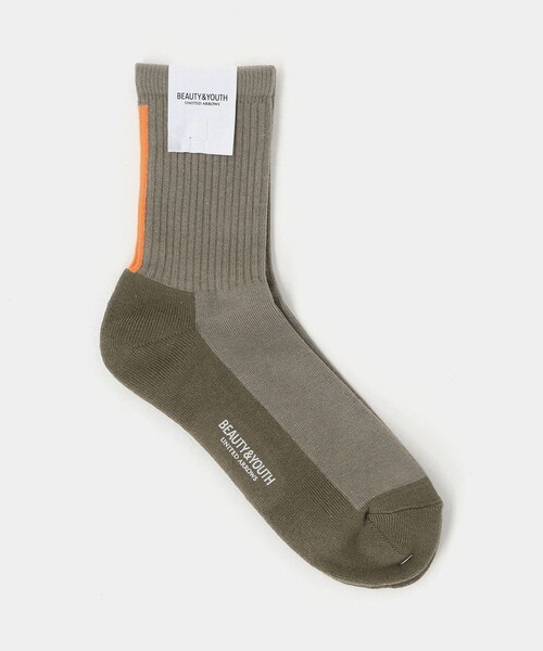 BEAUTY&YOUTH UNITED ARROWS（ビューティーアンドユースユナイテッドアローズ）の「バック ライン ソックス（ソックス/靴下・メンズ・ブラック/オフホワイト/ダークグレー/ベージュ・FREE）」の4枚目の写真