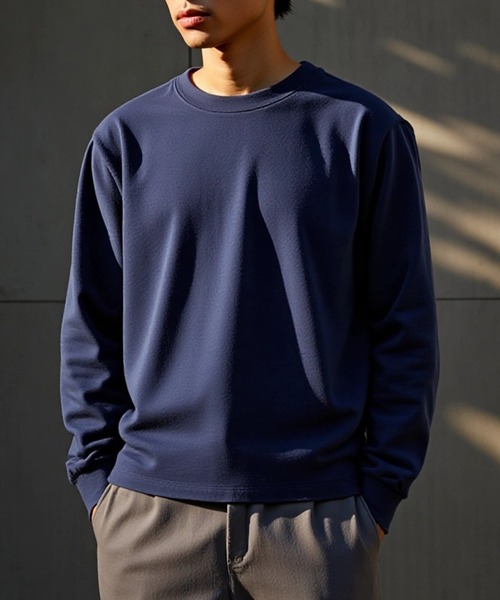 TRUSS(トラス)の「【TRUSS】オーガニックコットンロングスリーブTシャツ ロンT OGL-914(Tシャツ/カットソー・レディース・ライトパープル/スミクロ/ネイビー/ホワイト/グレイッシュブルー/ナチュラル/ブラック/スモークピンク/グレイッシュベージュ/ミント・S/M/L/XL)」の7枚目の写真