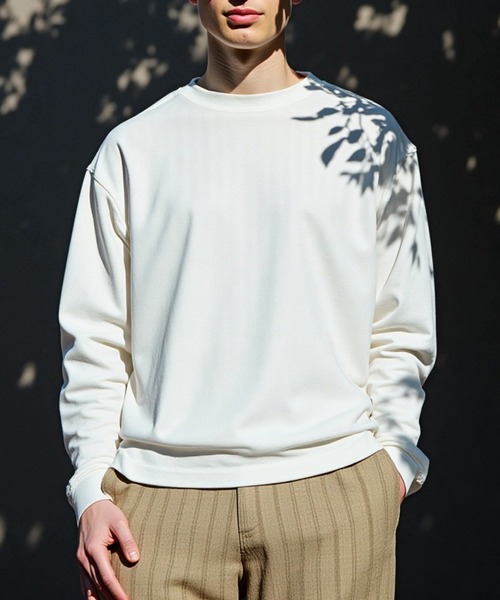 TRUSS(トラス)の「【TRUSS】オーガニックコットンロングスリーブTシャツ ロンT OGL-914(Tシャツ/カットソー・レディース・ライトパープル/スミクロ/ネイビー/ホワイト/グレイッシュブルー/ナチュラル/ブラック/スモークピンク/グレイッシュベージュ/ミント・S/M/L/XL)」の1枚目の写真