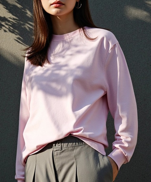 TRUSS(トラス)の「【TRUSS】オーガニックコットンロングスリーブTシャツ ロンT OGL-914(Tシャツ/カットソー・レディース・ライトパープル/スミクロ/ネイビー/ホワイト/グレイッシュブルー/ナチュラル/ブラック/スモークピンク/グレイッシュベージュ/ミント・S/M/L/XL)」の10枚目の写真