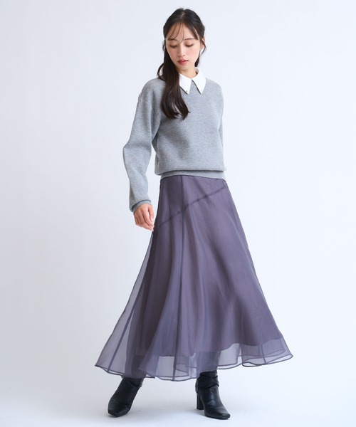 NOELA(ノエラ)の「シアー切り替えフレアスカート(スカート・レディース・ピンク/モカ/チャコールグレー・S/M)」の22枚目の写真