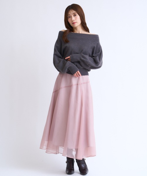 NOELA(ノエラ)の「シアー切り替えフレアスカート(スカート・レディース・ピンク/モカ/チャコールグレー・S/M)」の19枚目の写真