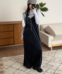 velour henry neck camisole dress / ベロアヘンリーネックキャミワンピース