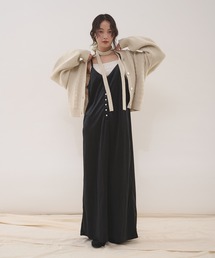 MUHET（ミュエータ）の「velour henry neck camisole dress / ベロアヘンリーネックキャミワンピース（ワンピース）」