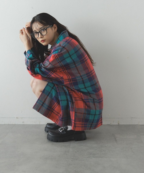 BEVERLY HILLS POLO CLUBシャギーチェックシャツ　レッド BEVERY HILLS P.C/ビバリーヒルズポロクラブ シャギーチェック