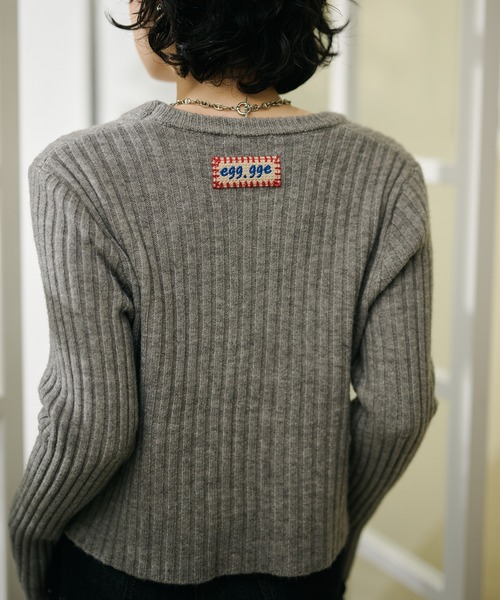 LAULEN(ローレン)の「back tag lib knit cardigan /バックタグリブニットカーディガン(カーディガン/ボレロ・レディース・グリーン/アイボリー/グレー・FREE)」の21枚目の写真
