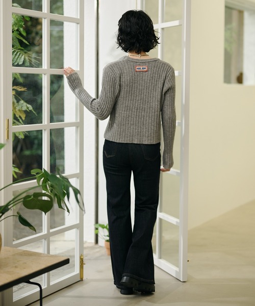 LAULEN(ローレン)の「back tag lib knit cardigan /バックタグリブニットカーディガン(カーディガン/ボレロ・レディース・グリーン/アイボリー/グレー・FREE)」の22枚目の写真