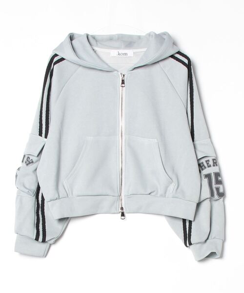 .KOM(ドットコム)の「A'GEM/9 × .kom 『.KOM/ドットケーオーエム』 Washed Side Line Zip-Up Sweat Hoodie/ウォッシュ加工 サイドライン ジップアップスウェットパーカー(パーカー・レディース・ブラック/グレー/ベージュ・FREE)」の19枚目の写真