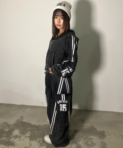 .KOM(ドットコム)の「A'GEM/9 × .kom 『.KOM/ドットケーオーエム』 Washed Side Line Zip-Up Sweat Hoodie/ウォッシュ加工 サイドライン ジップアップスウェットパーカー(パーカー・レディース・ブラック/グレー/ベージュ・FREE)」の11枚目の写真