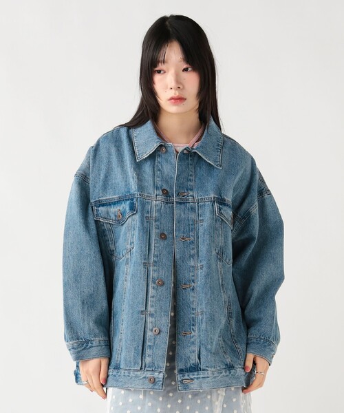BEAMS HEART(ビームスハート)の「オーバー デニム ジャケット(デニムジャケット・レディース・ブラック/ブルー・FREE)」の5枚目の写真
