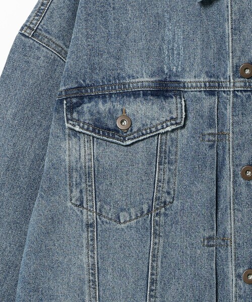 BEAMS HEART(ビームスハート)の「オーバー デニム ジャケット(デニムジャケット・レディース・ブラック/ブルー・FREE)」の13枚目の写真