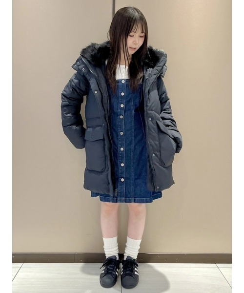 GAP（ギャップ）の「デニム シーム フロントボタン ミニワンピース（ワンピース・レディース・インディゴブルー・XS/S/M/L/XXS）」の3枚目の写真