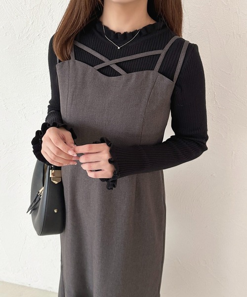 apres jour(アプレジュール)の「スリットマーメイドキャミワンピース(ワンピース・レディース・ブラック/グレー・フリー/X-LARGE)」の21枚目の写真