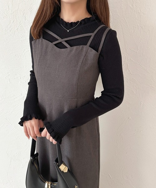 apres jour(アプレジュール)の「スリットマーメイドキャミワンピース(ワンピース・レディース・ブラック/グレー・フリー/X-LARGE)」の22枚目の写真