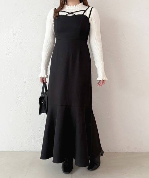 apres jour(アプレジュール)の「スリットマーメイドキャミワンピース(ワンピース・レディース・ブラック/グレー・フリー/X-LARGE)」の6枚目の写真