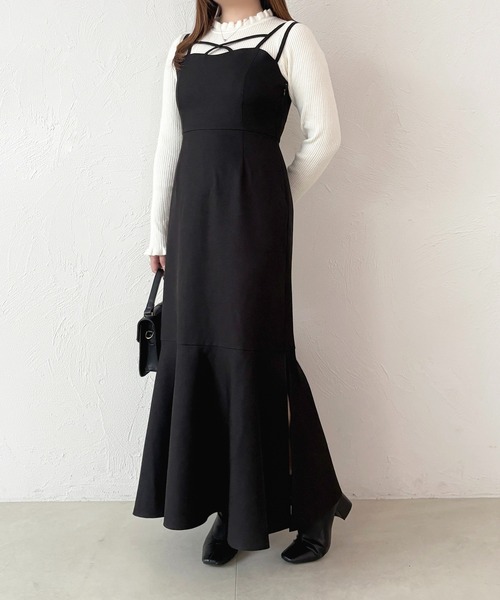 apres jour(アプレジュール)の「スリットマーメイドキャミワンピース(ワンピース・レディース・ブラック/グレー・フリー/X-LARGE)」の7枚目の写真