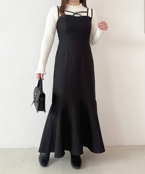 apres jour(アプレジュール)の「スリットマーメイドキャミワンピース(ワンピース・レディース・ブラック/グレー・フリー/X-LARGE)」の8枚目の写真