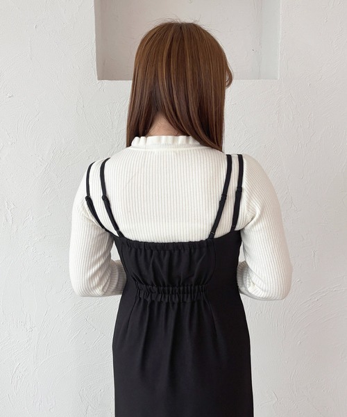 apres jour(アプレジュール)の「スリットマーメイドキャミワンピース(ワンピース・レディース・ブラック/グレー・フリー/X-LARGE)」の5枚目の写真