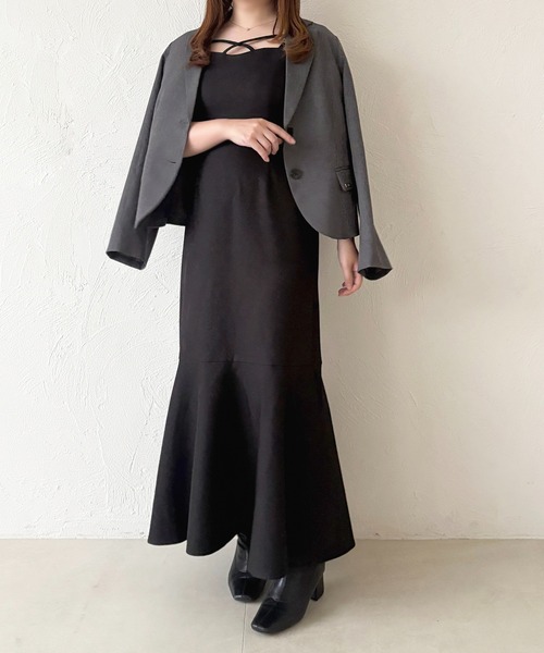 apres jour(アプレジュール)の「スリットマーメイドキャミワンピース(ワンピース・レディース・ブラック/グレー・フリー/X-LARGE)」の20枚目の写真