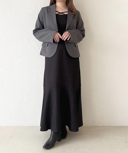 apres jour(アプレジュール)の「スリットマーメイドキャミワンピース(ワンピース・レディース・ブラック/グレー・フリー/X-LARGE)」の18枚目の写真