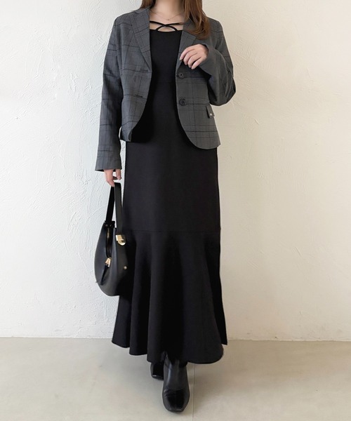 apres jour(アプレジュール)の「スリットマーメイドキャミワンピース(ワンピース・レディース・ブラック/グレー・フリー/X-LARGE)」の14枚目の写真