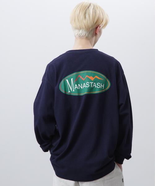 MANASTASH(マナスタッシュ)の「MANASTASH/マナスタッシュ/HEMP L/S TEE ORIGINAL LOGO(Tシャツ/カットソー・メンズ・その他5/ネイビー・S/M/L)」の4枚目の写真