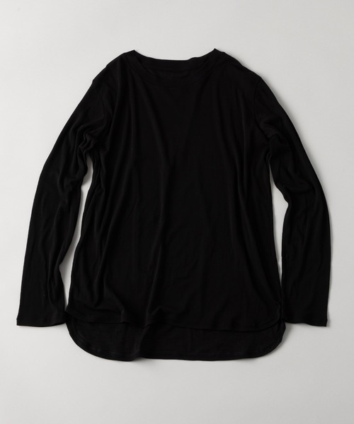 kuros'（クロス）の「【kuros’オリジナル】コットン シアーリラックス ロングスリーブTシャツ（Tシャツ/カットソー・レディース・ホワイト/ブラック・X-SMALL/SMALL/MEDIUM）」の11枚目の写真