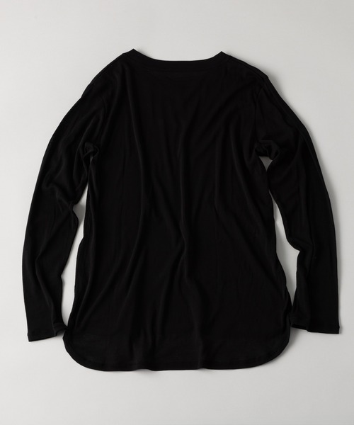 kuros'（クロス）の「【kuros’オリジナル】コットン シアーリラックス ロングスリーブTシャツ（Tシャツ/カットソー・レディース・ホワイト/ブラック・X-SMALL/SMALL/MEDIUM）」の12枚目の写真