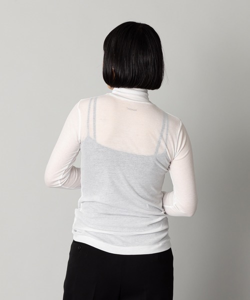 kuros'（クロス）の「【kuros’オリジナル】コットン シアーリラックス ロングスリーブTシャツ（Tシャツ/カットソー・レディース・ホワイト/ブラック・X-SMALL/SMALL/MEDIUM）」の6枚目の写真