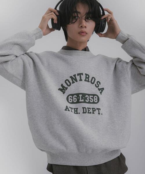 セール】スウェットライクカレッジロゴニット（ニット/セーター