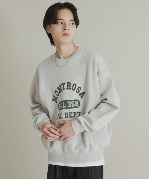 SENSE OF PLACE by URBAN RESEARCH（センスオブプレイスバイアーバンリサーチ）の「スウェットライクカレッジロゴニット（ニット/セーター・メンズ・ブラウン/ブラック/グレー・LARGE/MEDIUM）」の8枚目の写真