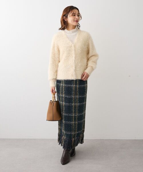 Sugar spoon（シュガースプーン）の「・SUGAR SPOON チェックフリンジスカート（スカート・レディース・ネイビー/ブラック/ボルドー・FREE）」の5枚目の写真