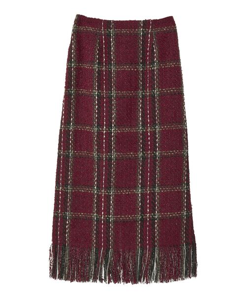 Sugar spoon（シュガースプーン）の「・SUGAR SPOON チェックフリンジスカート（スカート・レディース・ネイビー/ブラック/ボルドー・FREE）」の17枚目の写真