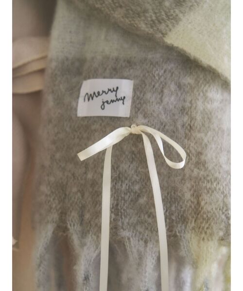 merry jenny（メリージェニー）の「fluffy ribbonチェックマフラー（マフラー・レディース・ピンク/アイボリー・FREE）」の12枚目の写真