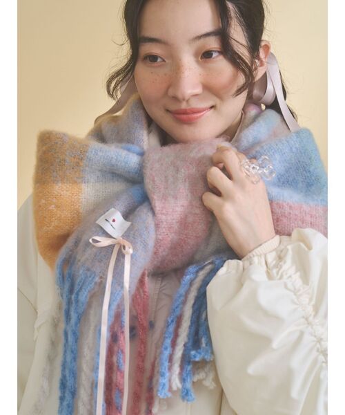セール】fluffy ribbonチェックマフラー（マフラー）｜merry jenny