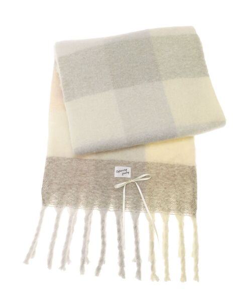 merry jenny（メリージェニー）の「fluffy ribbonチェックマフラー（マフラー・レディース・ピンク/アイボリー・FREE）」の9枚目の写真